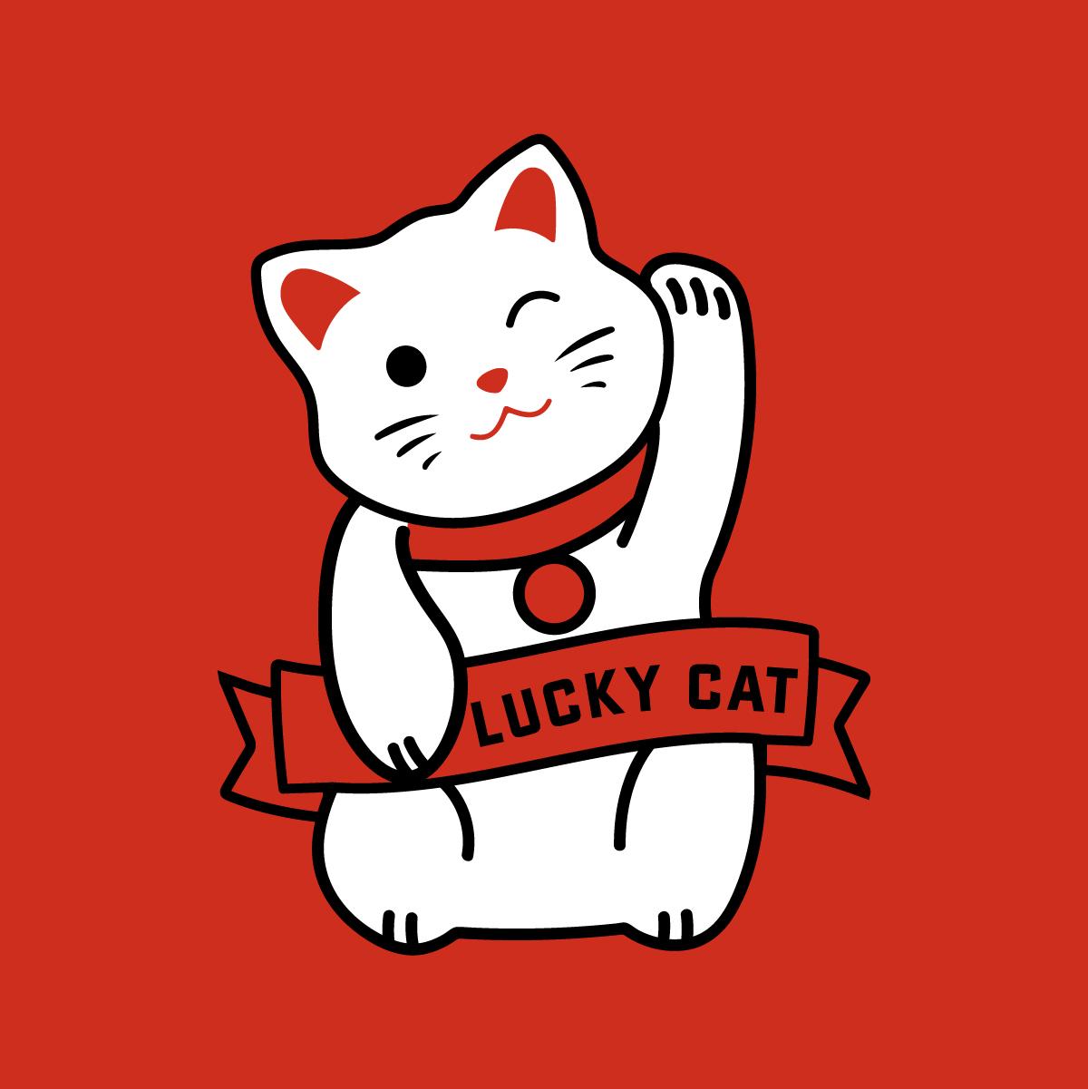 Kawaii cat logo for Lucky Cat